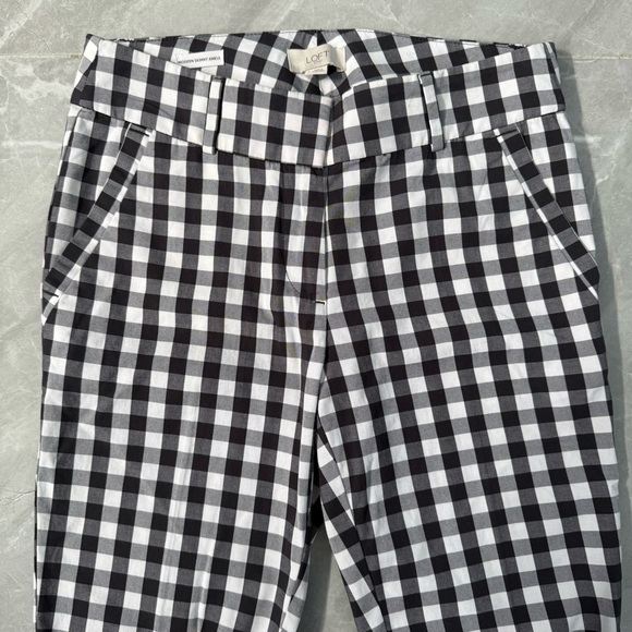 NWOT Women’s LOFT Outlet Modern Skinny Ankle Gingham Pants Size 2 - Picture 3 of 16